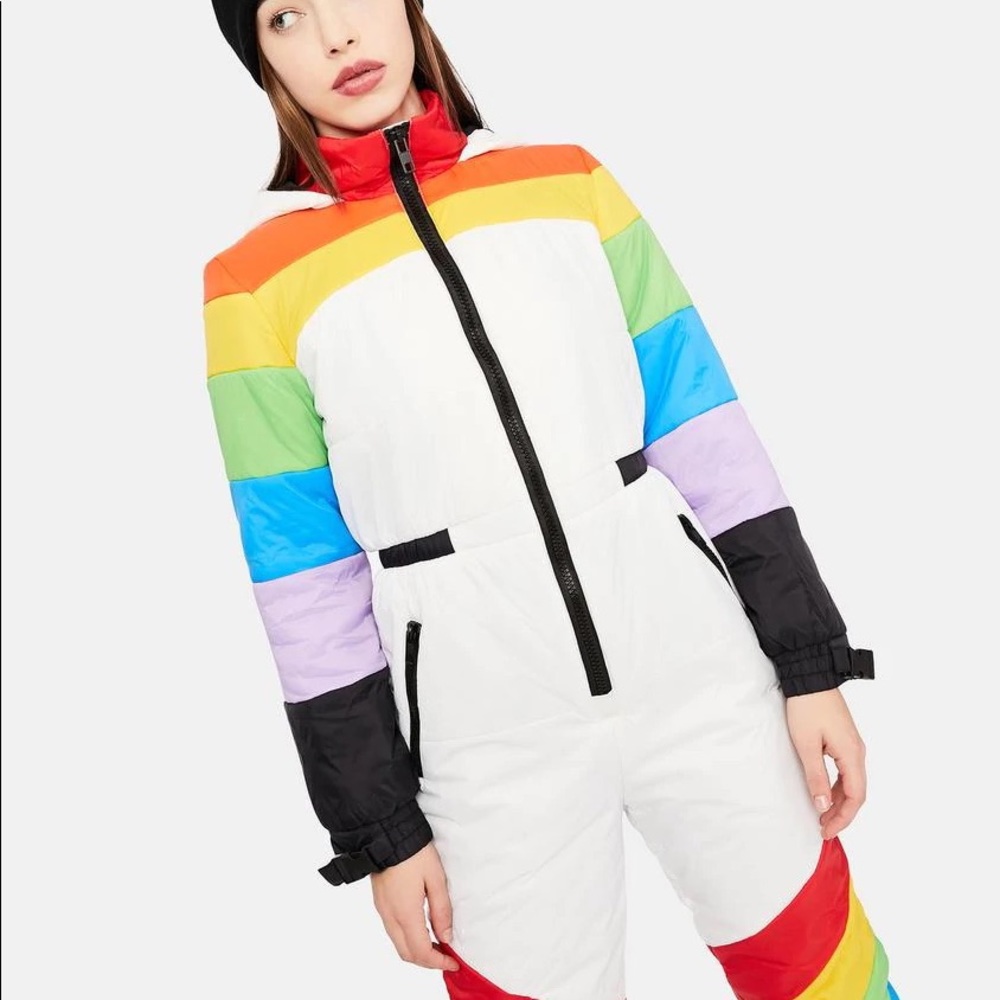 dELiA*s by Dolls Kill Sweet Retreat Rainbow Puffer Snowsuit